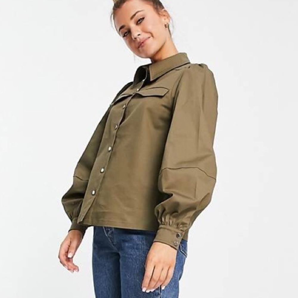Ted Baker Damarii balloon sleeve utility shirt Shacket size 3 (S… - Picture 6 of 14